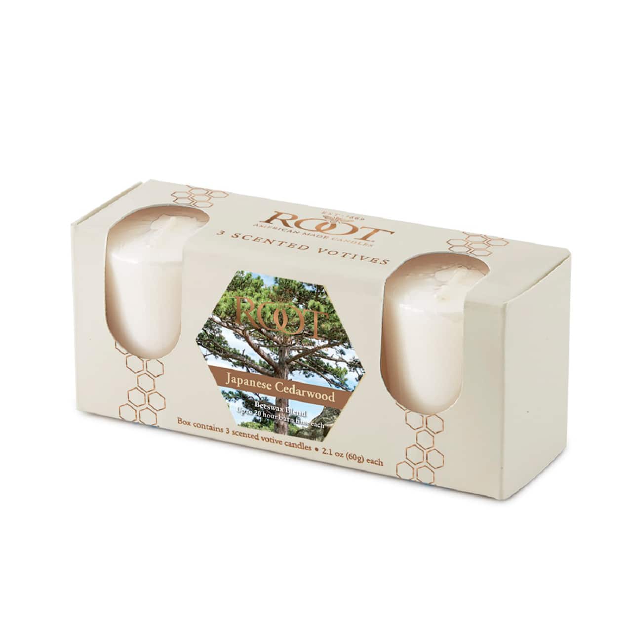 Root Candles Scented 20 Hour Beeswax Blend Votive Candles Gift Box